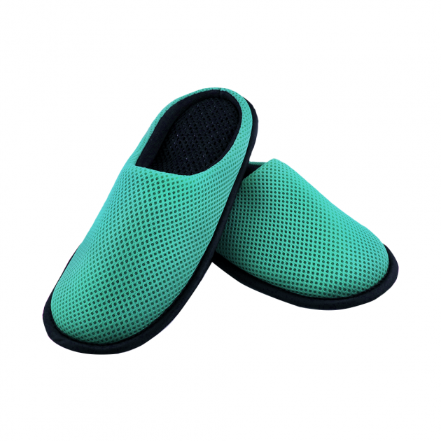 【Softwalk】全包式舒壓無聲室內拖鞋/湖水綠
