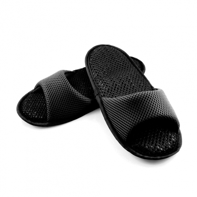 【Softwalk】特級氣墊舒壓無聲室內拖鞋/黑/SP-1207T