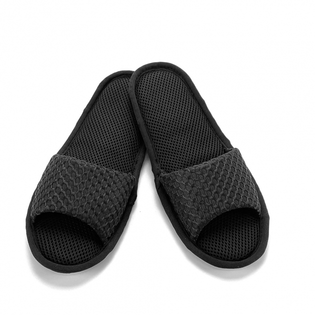 【Softwalk】特級氣墊舒壓無聲室內拖鞋/瑪瑙黑/SP-1601D