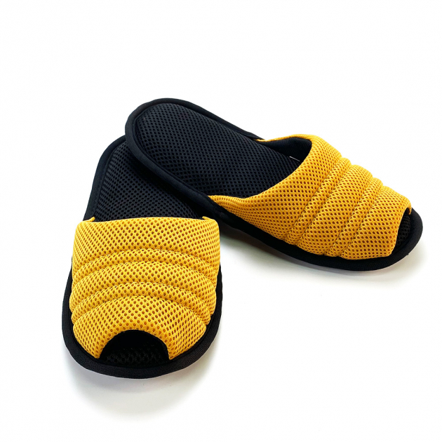 【Softwalk】頂級氣墊舒壓無聲室內拖鞋/香檳黃/微包款/SP-1211S22D