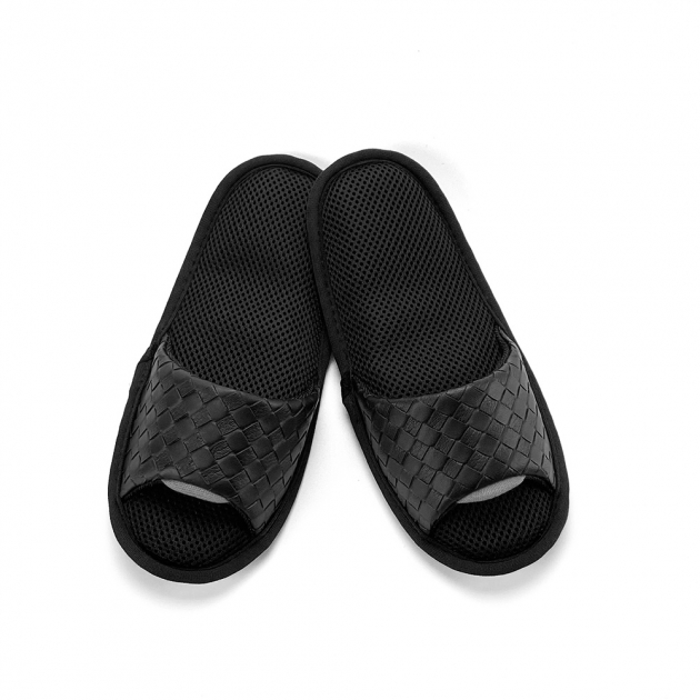 【Softwalk】頂級氣墊舒壓無聲室內拖鞋/防水編織皮面/淺石灰/SP-1207D