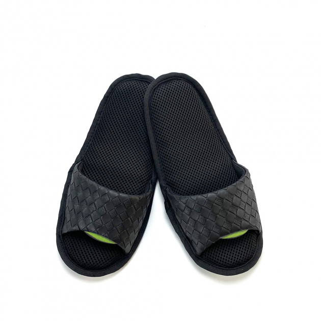 【Softwalk】頂級氣墊舒壓無聲室內拖鞋/防水編織皮面/青蘋果綠/SP-1207D