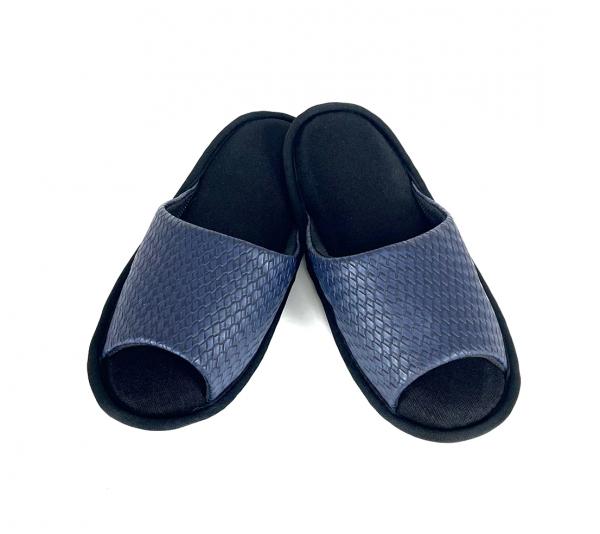 【Softwalk】皮革舒壓室內拖鞋/煙燻藍/SP-2202C-Lbu