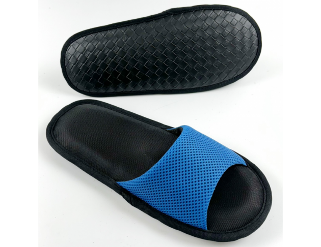 【Softwalk】室內低均壓全片式動能氣墊拖鞋/三明治網布款/藍色/ SP-2402EC-M